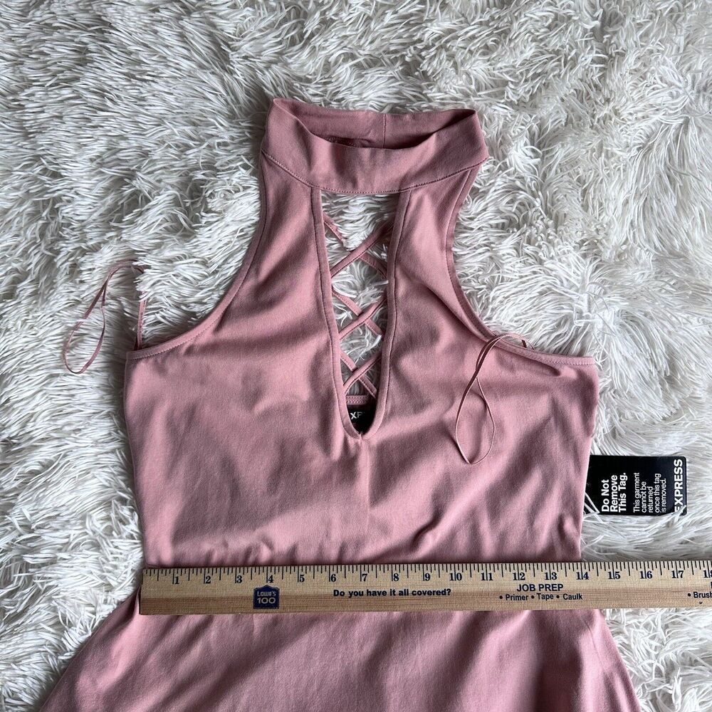 New Express Pink / Blush Colored Halter Top Dress size M - Picture 4 of 5